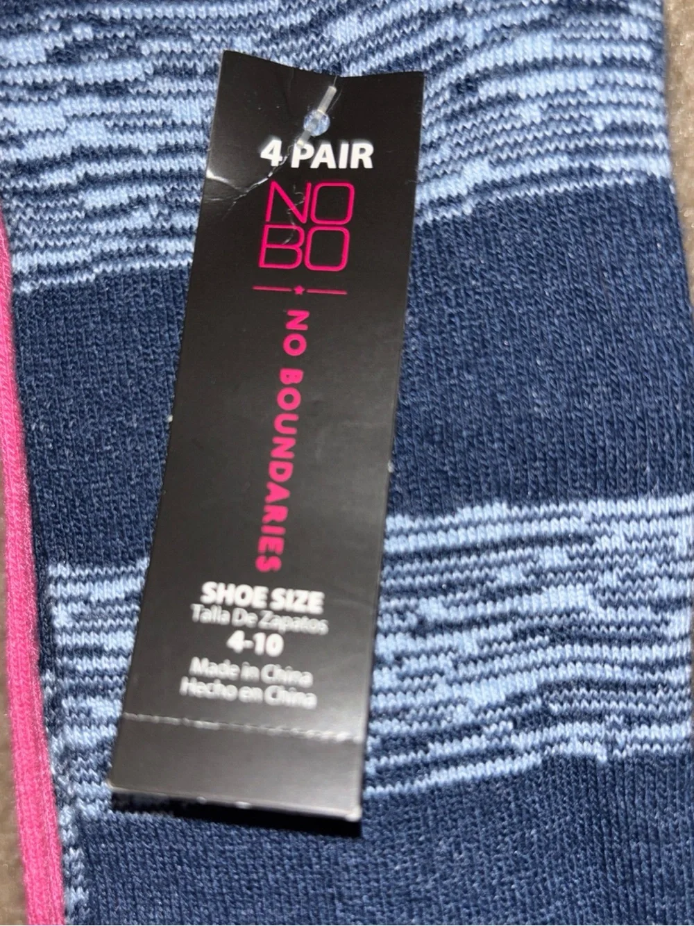 NOBO No Boundaries 4 Pair Knee High Socks Pink Fits Shoe Size 4-10 Womens New